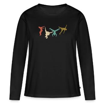Parkour Vintage - Frauen Premium Bio Langarmshirt - Schwarz - Vorne - Julia (174cm)
