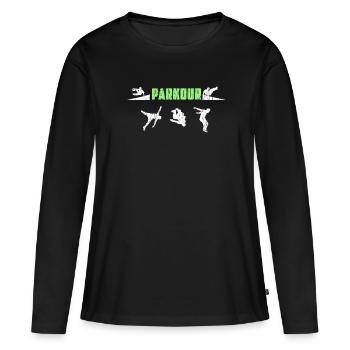 Parkour - T-shirt manches longues Premium bio Femme - noir - Devant - Julia (174cm)