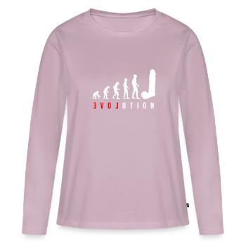 Evolution Dildo - Pour femmes célibataires - T-shirt manches longues Premium bio Femme - rose poudré - Devant - Julia (174cm)