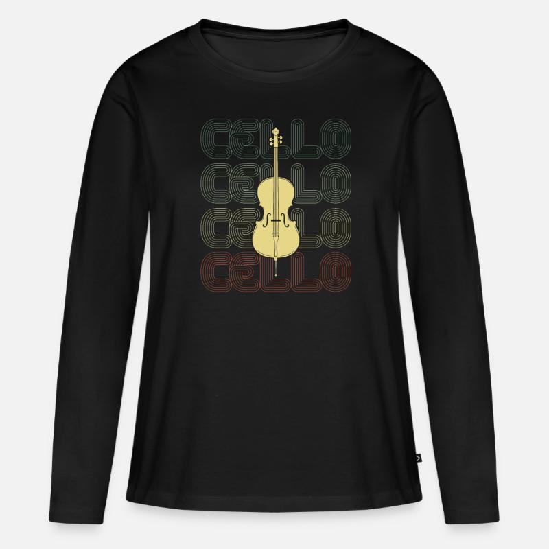 Cello - Frauen Premium Bio Langarmshirt - Schwarz