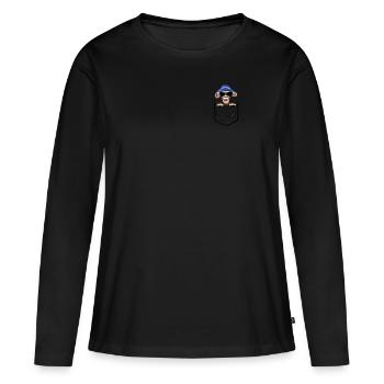 Chimpanzee Polo - Women's Premium Organic Long Sleeve Shirt - black - Front - Julia (174cm)