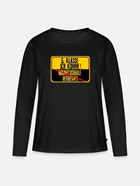 5. klasse ich komme Grundschule Abschluss Schule - Frauen Premium Bio Langarmshirt - Schwarz