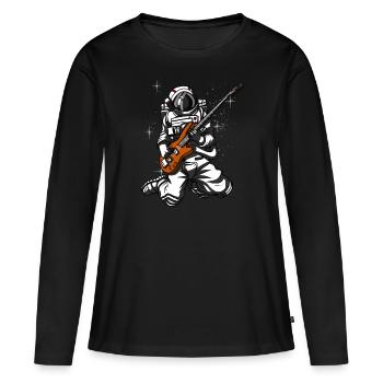 Astronaute Bassiste Space Space Music - T-shirt manches longues Premium bio Femme - noir - Devant - Julia (174cm)