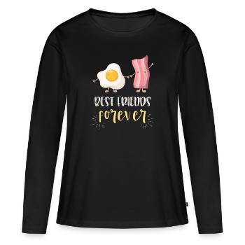 Niedliches Geschenk der Ei-Speck-besten Freunde BFF - Frauen Premium Bio Langarmshirt - Schwarz - Vorne - Julia (174cm)