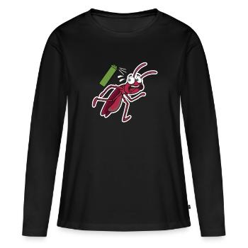 Cafard cafard Exterminateur comique vermine - T-shirt manches longues Premium bio Femme - noir - Devant - Julia (174cm)