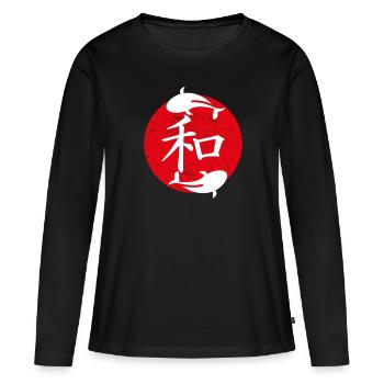 Frieden japanische Kunst - Frauen Premium Bio Langarmshirt - Schwarz - Vorne - Julia (174cm)