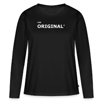 original avec remix partenaire père / fils - T-shirt manches longues Premium bio Femme - noir - Devant - Julia (174cm)