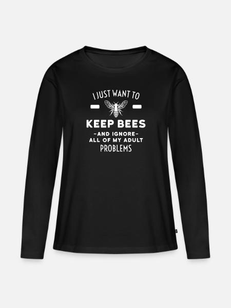 Lustige Bienen-themenorientierte Geschenkidee für Imker - Premium økologisk langærmet T-shirt til kvinder - sort