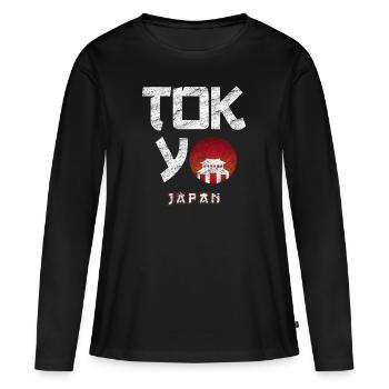 Tokyo - T-shirt manches longues Premium bio Femme - noir - Devant - Julia (174cm)