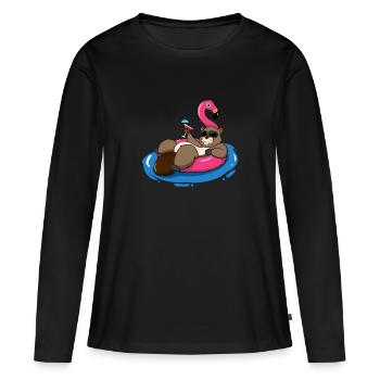 Bieber vacances vacances cadeau d'été - T-shirt manches longues Premium bio Femme - noir - Devant - Julia (174cm)