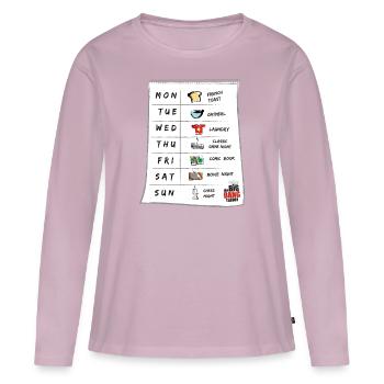 The Big Bang Theory Sheldon's calendar - Women's Premium Organic Long Sleeve Shirt - dusky pink - Front - Julia (174cm)
