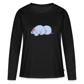Elephant Chill - T-shirt manches longues Premium bio Femme - noir - Devant - Julia (174cm)