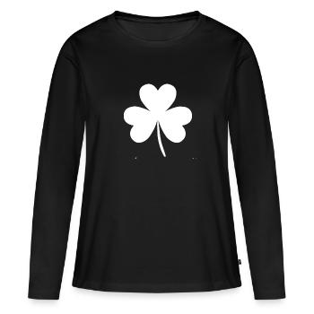 cloverleaf - T-shirt manches longues Premium bio Femme - noir - Devant - Julia (174cm)