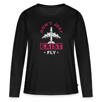 Pilot - Frauen Premium Bio Langarmshirt - Schwarz - Vorne - Julia (174cm)