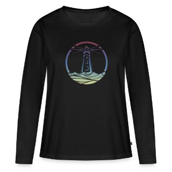 Leuchtturm bunt - T-shirt manches longues Premium bio Femme - noir - Devant - Julia (174cm)