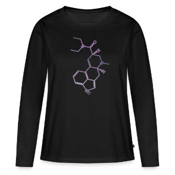 Formule structurelle LSD molécule d'acide - T-shirt manches longues Premium bio Femme - noir - Devant - Julia (174cm)