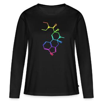 Molécule de formule structurelle LSD A. Hofmann Bicycle Day - T-shirt manches longues Premium bio Femme - noir - Devant - Julia (174cm)