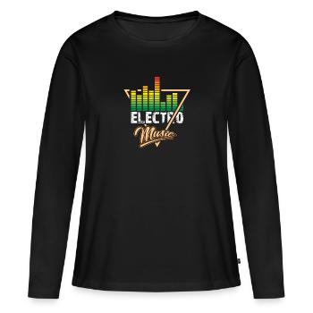 Electro Music Logo - Frauen Premium Bio Langarmshirt - Schwarz - Vorne - Julia (174cm)