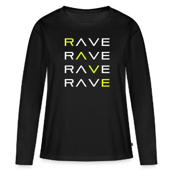 RAVE TECHNO RAVER - T-shirt manches longues Premium bio Femme - noir - Devant - Julia (174cm)