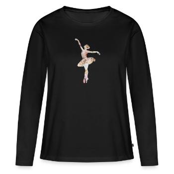Danseuse de ballet Danseuse de ballet - T-shirt manches longues Premium bio Femme - noir - Devant - Julia (174cm)