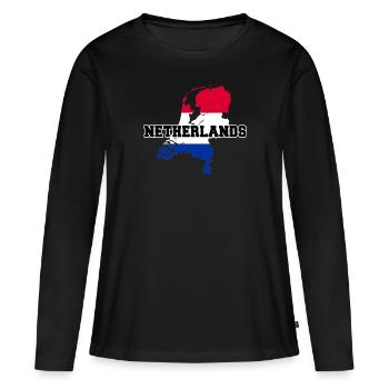 Pays-Bas Pays-Bas Pays-Bas - T-shirt manches longues Premium bio Femme - noir - Devant - Julia (174cm)