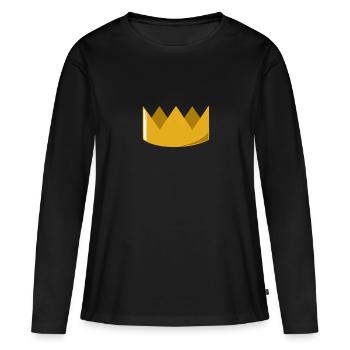 Krone - Frauen Premium Bio Langarmshirt - Schwarz - Vorne - Julia (174cm)