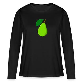 Poire fruit fruit - T-shirt manches longues Premium bio Femme - noir - Devant - Julia (174cm)