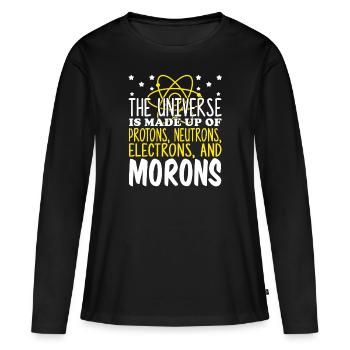 L’univers est constitué de protons, de neutrons, - T-shirt manches longues Premium bio Femme - noir - Devant - Julia (174cm)