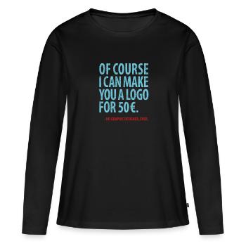 Graphic Designer Media Designer Création de logo - T-shirt manches longues Premium bio Femme - noir - Devant - Julia (174cm)