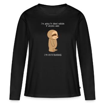 Faultier– Faultiere – Faultierfan – Besonders - Frauen Premium Bio Langarmshirt - Schwarz - Vorne - Julia (174cm)