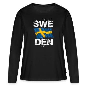 Schweden - Frauen Premium Bio Langarmshirt - Schwarz - Vorne - Julia (174cm)