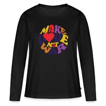 Make Love Not War était un festival de musique hippie - T-shirt manches longues Premium bio Femme - noir - Devant - Julia (174cm)