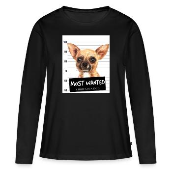 Chihuahua Most Wanted - Frauen Premium Bio Langarmshirt - Schwarz - Vorne - Julia (174cm)