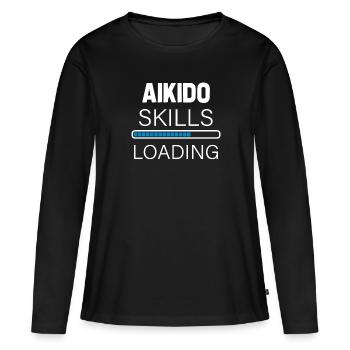 Aikido Skills - Frauen Premium Bio Langarmshirt - Schwarz - Vorne - Julia (174cm)