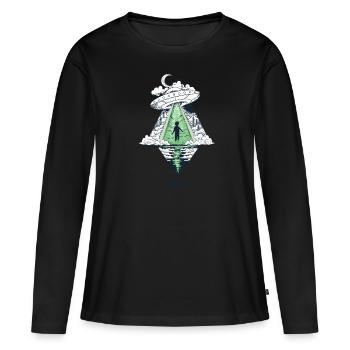 Nostalgie - Nostalgie des mondes extraterrestres - T-shirt manches longues Premium bio Femme - noir - Devant - Julia (174cm)