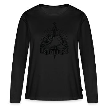 Frères frères cohésion frères et soeurs - T-shirt manches longues Premium bio Femme - noir - Devant - Julia (174cm)