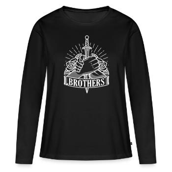 Frères frères cohésion frères et soeurs - T-shirt manches longues Premium bio Femme - noir - Devant - Julia (174cm)