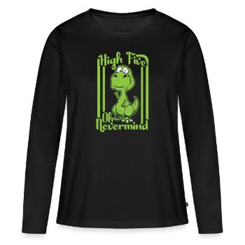 Haute cinq - T-shirt manches longues Premium bio Femme - noir - Devant - Julia (174cm)