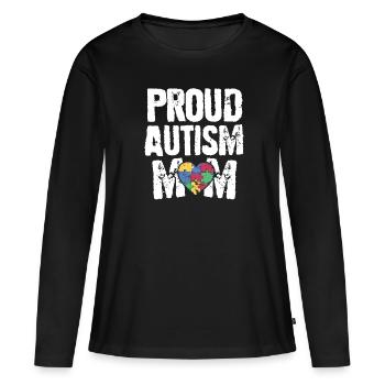 Autisme autisme autiste maman maman maman - T-shirt manches longues Premium bio Femme - noir - Devant - Julia (174cm)