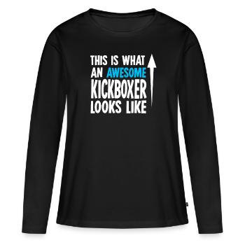 Kickboxing kickboxing - T-shirt manches longues Premium bio Femme - noir - Devant - Julia (174cm)