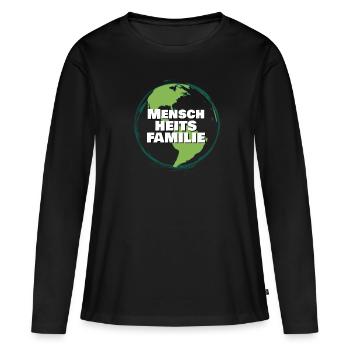 Menschheitsfamilie Menschen Einigkeit Frieden - Frauen Premium Bio Langarmshirt - Schwarz - Vorne - Julia (174cm)