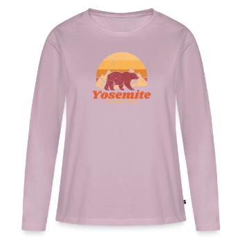 Parc National Vintage Vintage de Yosemite - T-shirt manches longues Premium bio Femme - rose poudré - Devant - Julia (174cm)