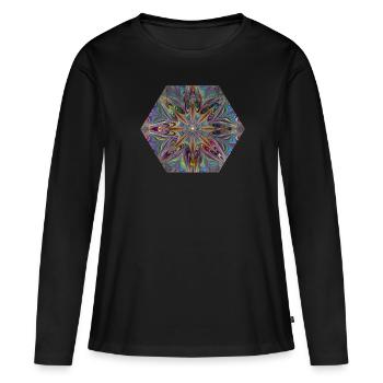DMT, Drogue, LSD, psychédélique,Psytrance - T-shirt manches longues Premium bio Femme - noir - Devant - Julia (174cm)