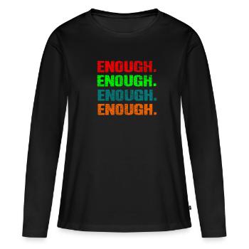 Gegen Rassismus - Frauen Premium Bio Langarmshirt - Schwarz - Vorne - Julia (174cm)
