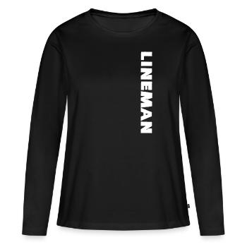 Lineman vert - T-shirt manches longues Premium bio Femme - noir - Devant - Julia (174cm)