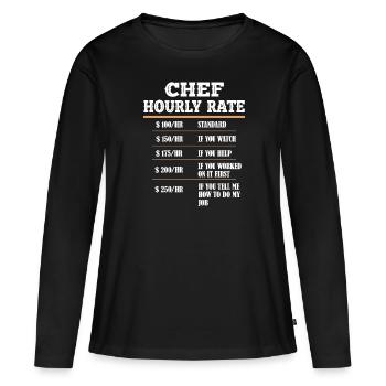 Cuisinier cuisinier cuisinier cuisinier cuisinier - T-shirt manches longues Premium bio Femme - noir - Devant - Julia (174cm)
