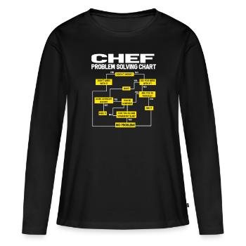 Cuisinier cuisinier chef cuisinier - T-shirt manches longues Premium bio Femme - noir - Devant - Julia (174cm)
