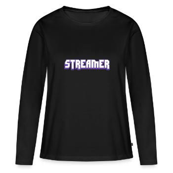 Streamer twitch mixer youtube shirt design motif g - T-shirt manches longues Premium bio Femme - noir - Devant - Julia (174cm)