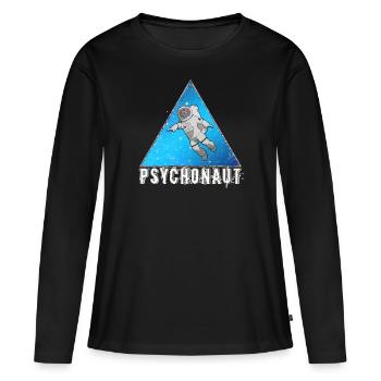 Psychonaute, DMT, LSD, Psychédélique, Psytrance - T-shirt manches longues Premium bio Femme - noir - Devant - Julia (174cm)