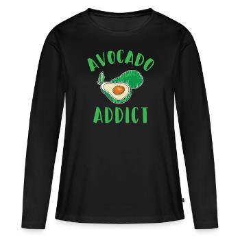 Avocat accro - T-shirt manches longues Premium bio Femme - noir - Devant - Julia (174cm)